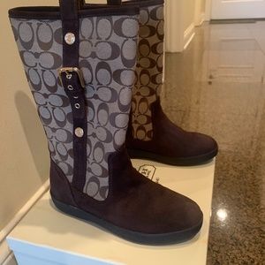 Coach Logo Printed Winter Boots
